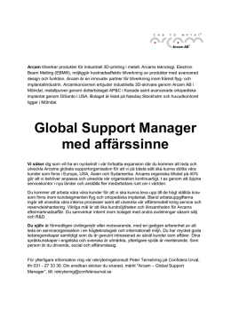 Global Support Manager med affärssinne