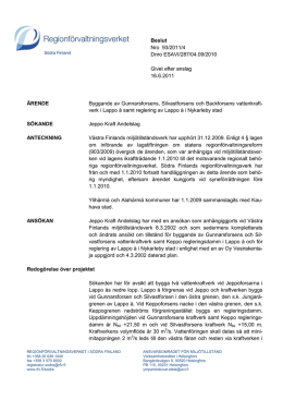 Beslut Nro 93/2011/4 Dnro ESAVI/287/04.09/2010 Givet efter anslag