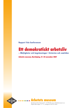 Konferensrapport – Ett demokratiskt arbetsliv
