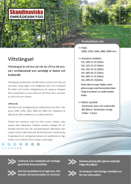 Produktblad viltstängsel - Skandinaviska Områdesskydd