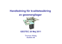 Handledning för geoenergisystem / Thomas Wildig, Ekoffektiv