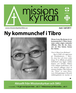 Ny kommunchef i Tibro Aktuellt från Missionskyrkan och SMU