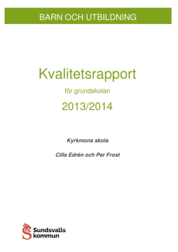 Kvalitetsrapport Kyrkmon 2014 original