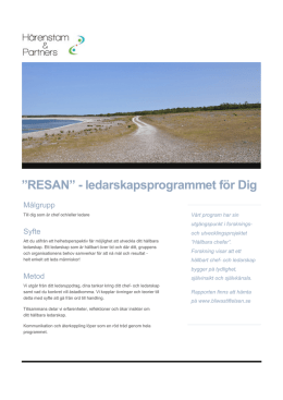 RESAN” - ledarskapsprogrammet för Dig