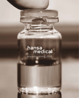 Hansa Medical AB (publ) Årsredovisning 2012