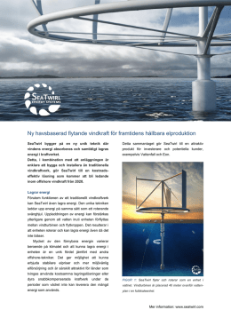 Ny havsbaserad flytande vindkraft för framtidens hållbara