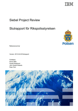Siebel Project Review Slutrapport för