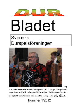 Durbladet 1, 2012 - Durspelsföreningens