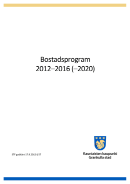 Bostadsprogram 2012–2016 (–2020)