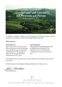 Guidad mat- och vinresa till Piemonte och Parma
