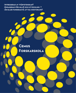 Cemus Forskarskola - Uppsala universitet