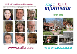 2013 vår - Saco-S-rådet - Stockholms universitet