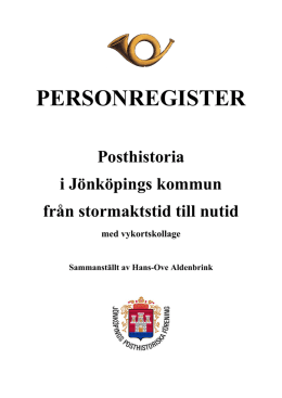 personregister - Jönköpings Posthistoriska Förening