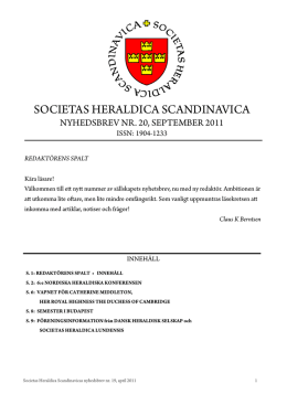 Nyhetsbrev 20 - Societas Heraldica Scandinavica