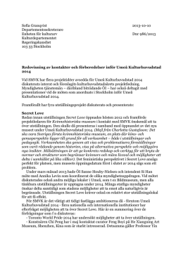 Redovisning av kontakter och förberedelser inför Umeå2014 (PDF)