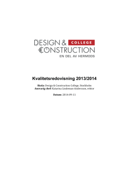 kvalitetsrapporten - Design & Construction College