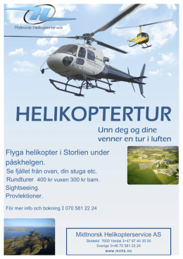 Flyga helikopter i Storlien under påskhelgen.