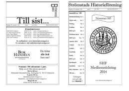 SHF Medlemstidning 2014 - Strömstads Historieförening