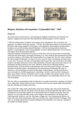 Ringare, klockare och organister i Gammalkil 1662 – 1969
