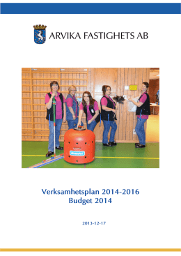 Verksamhetsplan 2014-2016 Budget 2014