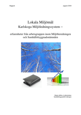 Lokala Miljömål - Karlskoga kommun