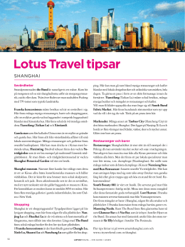 Lotus Travel tipsar - Mitt Kina : Startside