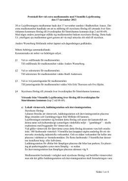 Sidan 1 av 6 Protokoll fört vid extra medlemsmöte med Vitemölle