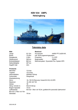 KBV 034 SMPL Helsingborg Tekniska data