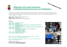 Inbjudan Trafiksäkerhetsseminarium Fotgängare 22 okt 2014