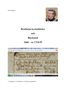 Drothems kyrkoböcker och Bleckstad 1666 – ca