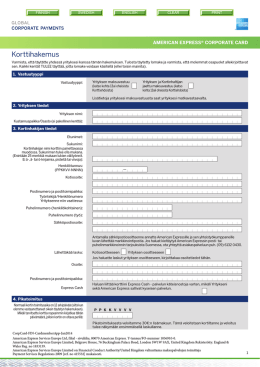 Corporate Card Application Form Ansökan om Företagskort