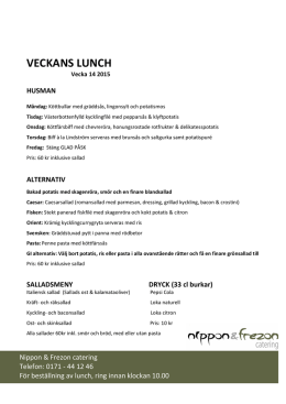 VECKANS LUNCH - Nippon & Frezon catering