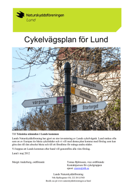 LNF Cykelvägsplan Lund 2012-05-14