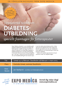 DIABETES- UTBILDNING - Sveriges Medicinska Fotterapeuter