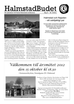 Halmstadbudet nr 3 2012 - Föreningen Gamla Halmstad