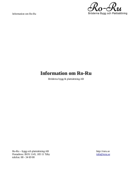 Information om Ro-Ru - Ro-Ru – bygg och plattsättning AB