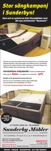 Stor sängkampanj i Sunderbyn! - Välkommen till Sunderby Möbler