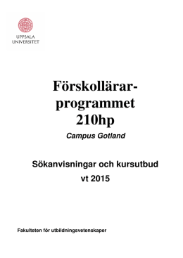 Förskollärarprogram 210 hp, Campus Gotland