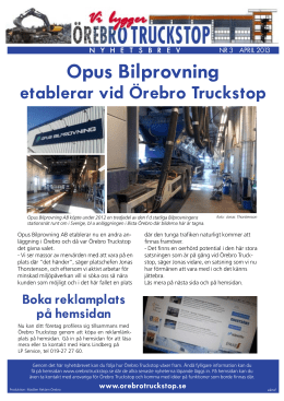 Nyhetsbrev - Vi bygger Örebro Truckstopp - Nr 3