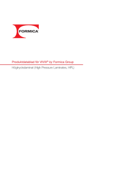 Produktdatablad VIVIX ® by Formica Group PDF