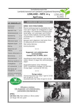 LEMLAND – INFO nr 4 April 2014