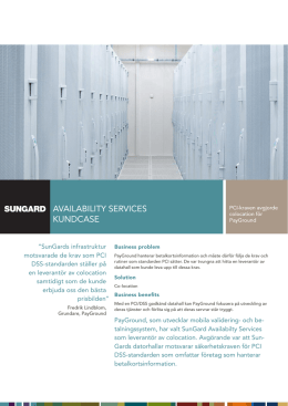 AVAILABILITY SERVICES KUNDCASE - Sungard Availability Services