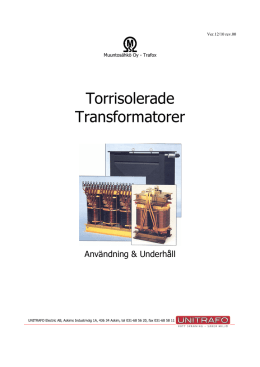 Manual Trafox, svenska - Torrisolerade transformatorer