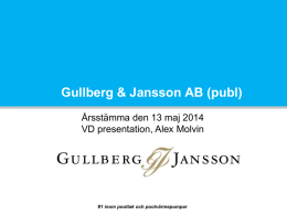 Capilon AB (publ) - Gullberg & Jansson
