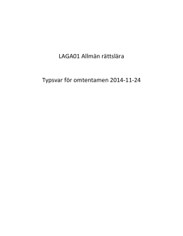 LAGA01 Allmän rättslära typsvar omtentamen 20141124