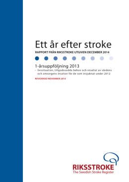 1. Ett år efter stroke 2013. Reviderad november 2014 - Riks