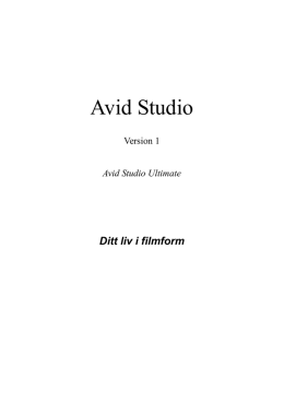 Avid Studio Manual