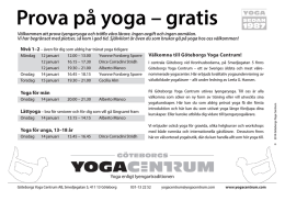 Prova på yoga – gratis - Göteborgs Yoga Centrum