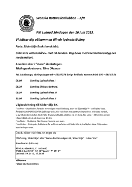 PM Lydnad SSU 20130616 - Svenska Rottweilerklubben / AfR
