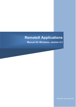RemoteX Applications - RemoteX Technologies AB